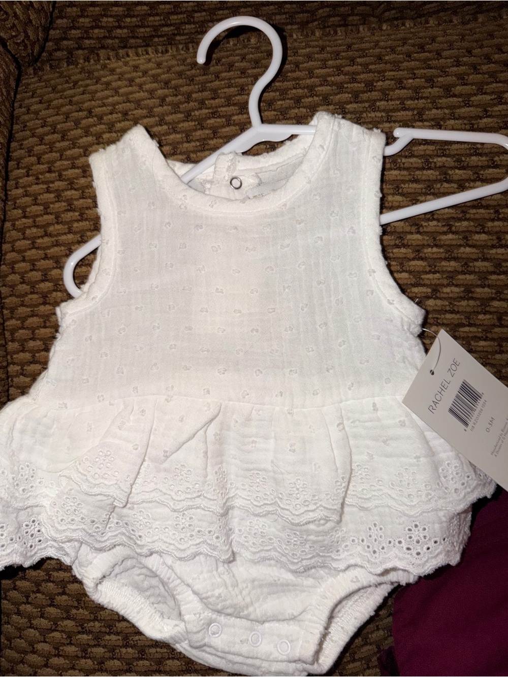 Rachel Zoe White Eyelet Ruffle Romper